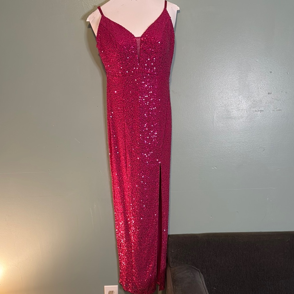 Bella Amore Sparkling Maxi Dress - Fuchsia
